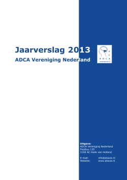 Jaarverslag 2013 - ADCA Vereniging Nederland ADCA Vereniging