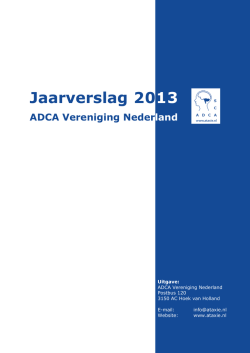 Jaarverslag 2013 - ADCA Vereniging Nederland ADCA Vereniging