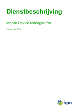 Mobile Device Manager Pro - Dienstbeschrijving