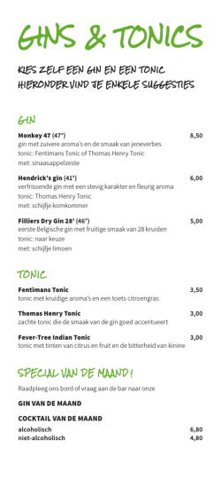 zomerkaart café - Sphinx Cinema