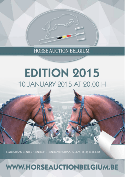 EDITION 2015 - Horse Auction Belgium