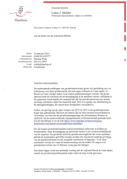 brief van wethouder Mulder d.d. 11 februari 2014 inzake Grondwater