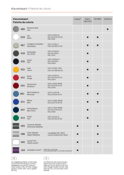 Kleurenkaart / Palette de coloris