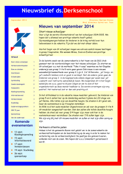 De info van september 2014 - ds. Derksenschool Ravenswaaij