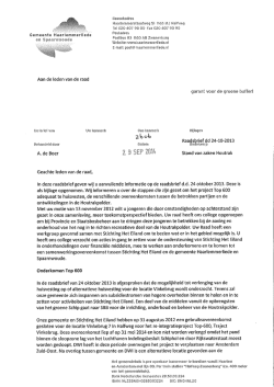 brief b en w over stand van zaken Houtrak