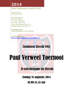 Toernooi boekje Paul Verweel Toernooi 2014