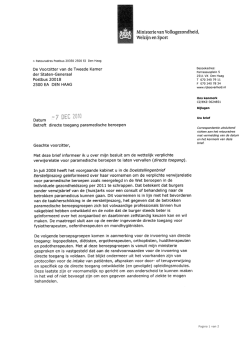 Brief minister Directe toegang paramedische groepen