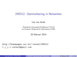 2WO12: Optimalisering in Netwerken