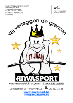 Het Anvasport-boekje Augustus 2014