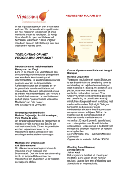 Nieuwsbrief najaar 2014 - Vipassana