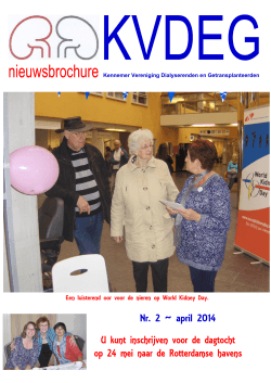 april 2014 - Kennemer Vereniging Dialyserenden en