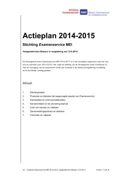 Actieplan 2014-2015 - Stichting Examenservice MEI