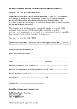 Inschrijfformulier voor deelname aan projectuitvoering Matth&auml;us