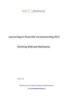 Jaarverslag Wijkraad 2013
