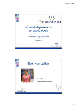 Presentatie Wmo- en Jeugdbeleid - 11 september 2014