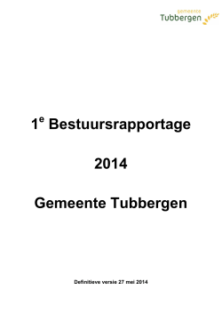 Boekwerk 1e Bestuursrapportage 2014 Tubbergen