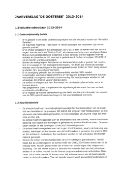 Jaarverslag SBO de Oosteres te Almelo 2013-2014