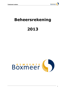 2014-321 Beheersrekening 2013 gemeente Boxmeer