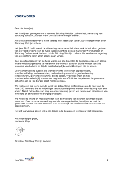 Jaarverslag SCWG 2013 - Stichting Welzijn Lochem