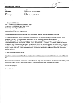 I-8 Mail van de heer B. v.d. Hoek dd 27.03.2014 betreffende APV 4 6