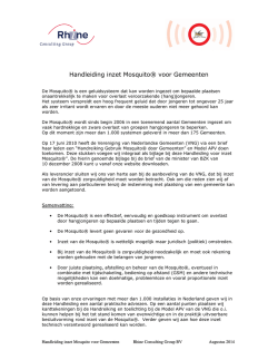 Handleiding inzet Mosquito&reg; voor Gemeenten