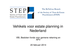 Vehikels voor estate planning in Nederland