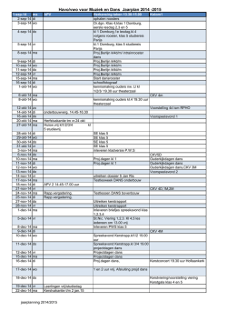Havo/vwo voor Muziek en Dans Jaarplan 2014 -2015