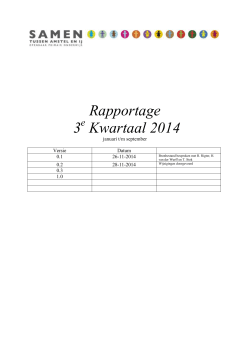 Derde kwartaalrapportage 2014