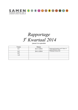 Derde kwartaalrapportage 2014
