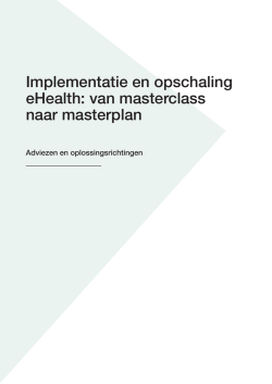 Implementatie en opschaling eHealth: van