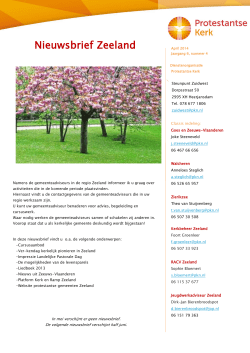Nieuwsbrief Zeeland - Protestantsekerk.net