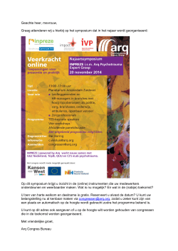 Veerkracht Online, Najaarssymposium Inpreze i.s.m Arq 20