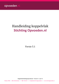 Handleiding Koppelvlak Stichting Opvoeden.nl 5.1 januari 2014