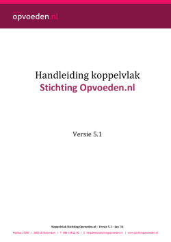 Handleiding Koppelvlak Stichting Opvoeden.nl 5.1 januari 2014