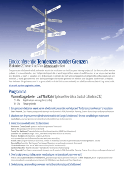 Eindconferentie Tendenzen zonder Grenzen - RTC Oost