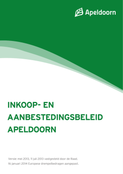 INKOOP- EN AANBESTEDINGSBELEID APELDOORN