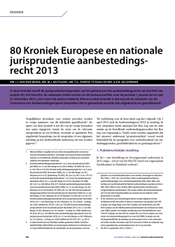 Kroniek Europese en nationale jurisprudentie aanbestedingsrecht
