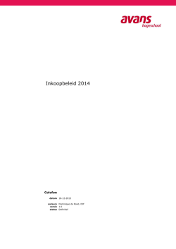 Inkoopbeleid 2014 - Avans Hogeschool