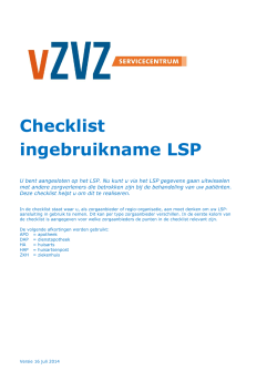 Checklist ingebruikname LSP