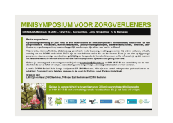 MINISYMPOSIUM VOOR ZORGVERLENERS
