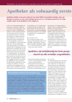 Apotheker als volwaardig eerste