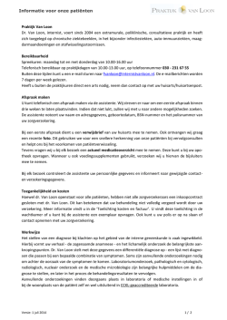 Informatie voor onze pati&euml;nten