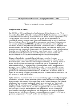 1 Strategisch Beleids Document Vereniging OSVO 2014