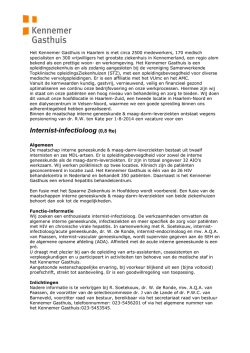 Internist-infectioloog (0,8 fte)