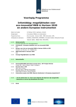 Draft Programma - infodag eco-innovatief mkb 10 februari 2015
