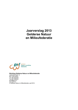 Jaarverslag 2013 - Natuur en Milieufederaties