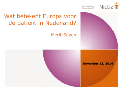 Wat betekent Europa voor de patiënt in Nederland?