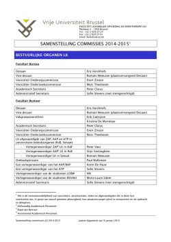 SAMENSTELLING COMMISSIES 2014