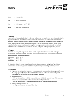Brief van de griffie gemeente Arnhem over resultaten Quick Scan