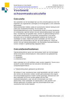 Voorbeeld schoonmaakcalculatie
